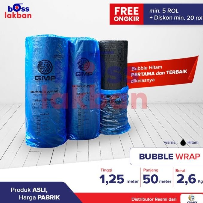 

(GOSEND / GRAB) Bubble Wrap Hitam / Black GMP 125 cm x 50 meter
