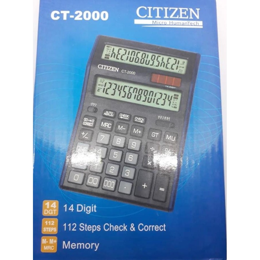 

Eh76 KALKULATOR CITIZEN CT 2000 - 14 DIGIT - KALKULATOR 2 LAYAR Premium