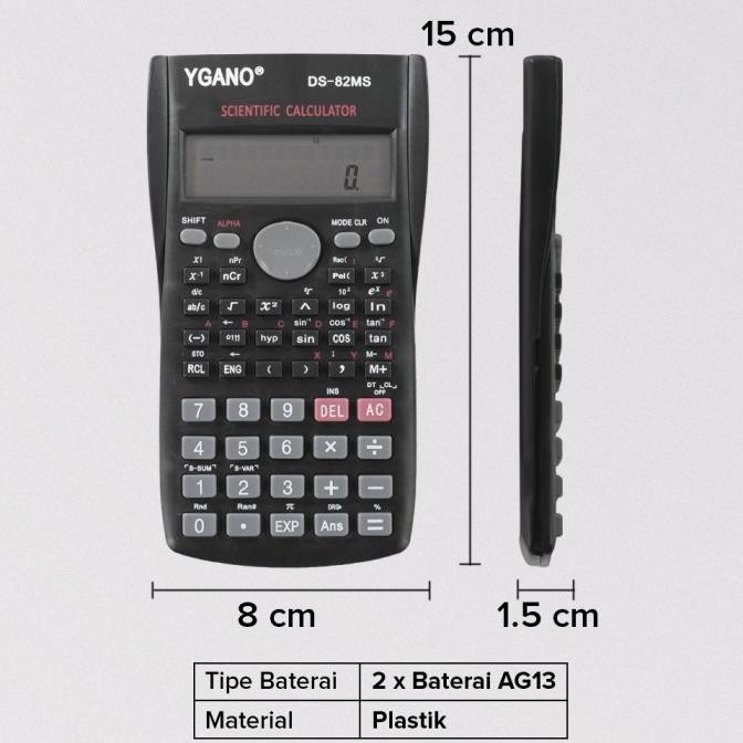 

fs-6 YGANO Kalkulator Elektronik Scientific Calculator Black Murah