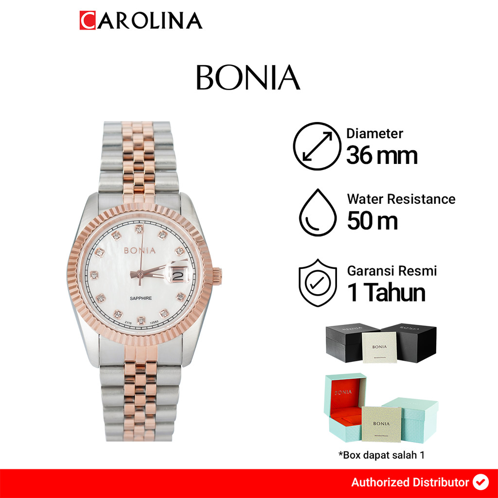 Jam Tangan Pria BONIA B10550-1657 Silver Gold Stainless Steel