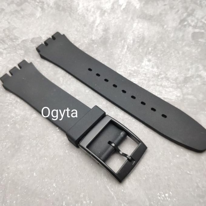 Tali Jam Tali Swatch Hitam Swatch Strap New Gent 19,0 Mm - Hitam