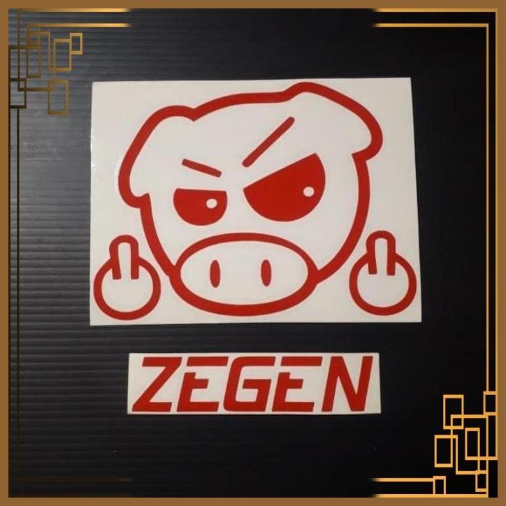 

[ZGA] STIKER STICKER BABI PIG FVCK - MERAH