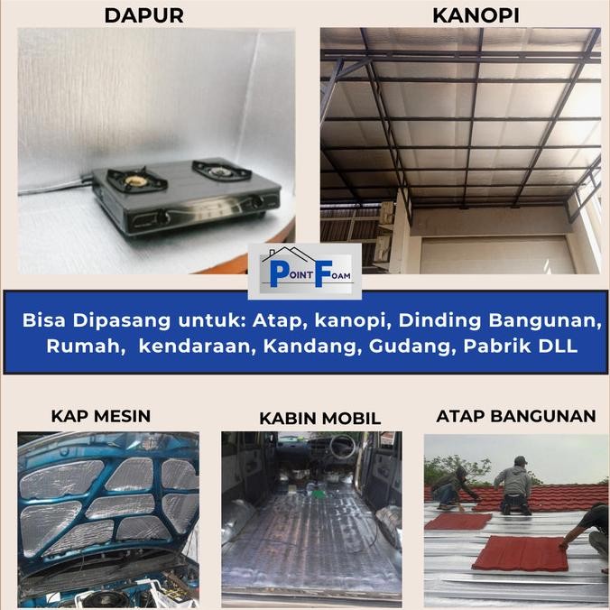 Alumunium Foil + Pe Foam Peredam Panas Atap Tebal 10Mm Roll 25 Mtr