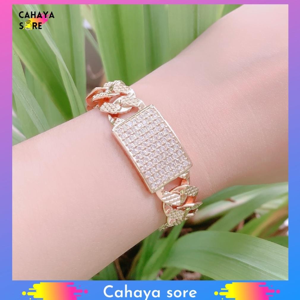 Diskon Gelang Xuping Gold Gelang Tangan Dewasa Rantai Emas Besar Permata Hace G02 Murah