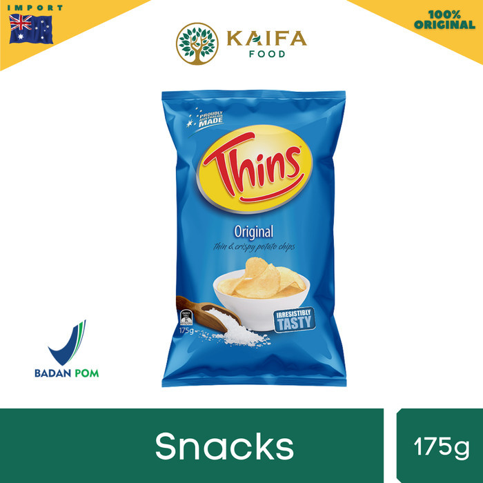 

STOK TERBATAS Thins potato chips Australia 175 gr