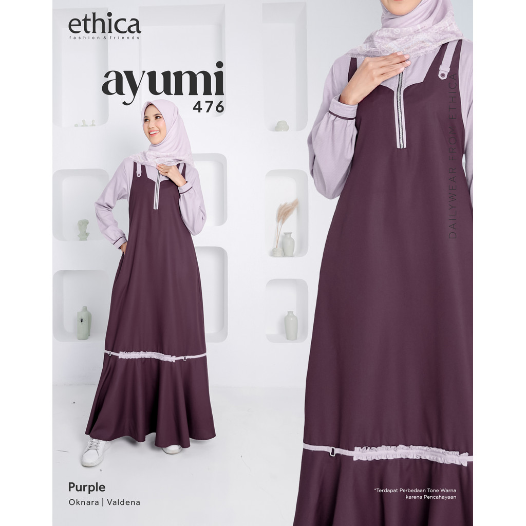 Gamis Ethica AYUMI 476 | Model Baju Gamis Terbaru Lebaran 2025 | Dress Lebaran 2025