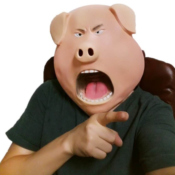 Topeng Babi Marah Lucu Pig Piggy Mask Fullhead Latex High Quality