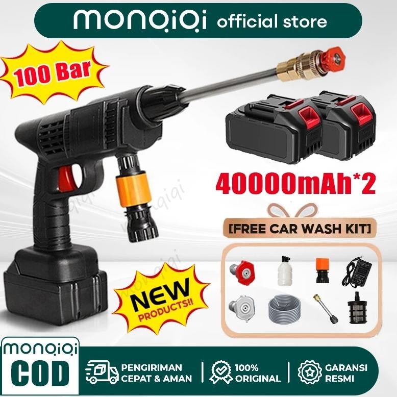 [NEW] Monqiqi 450W  Jet Cleaner Mesin Cuci Motor Alat Cuci Motor Dan Mobil 2 Baterai Steam Motor Mes
