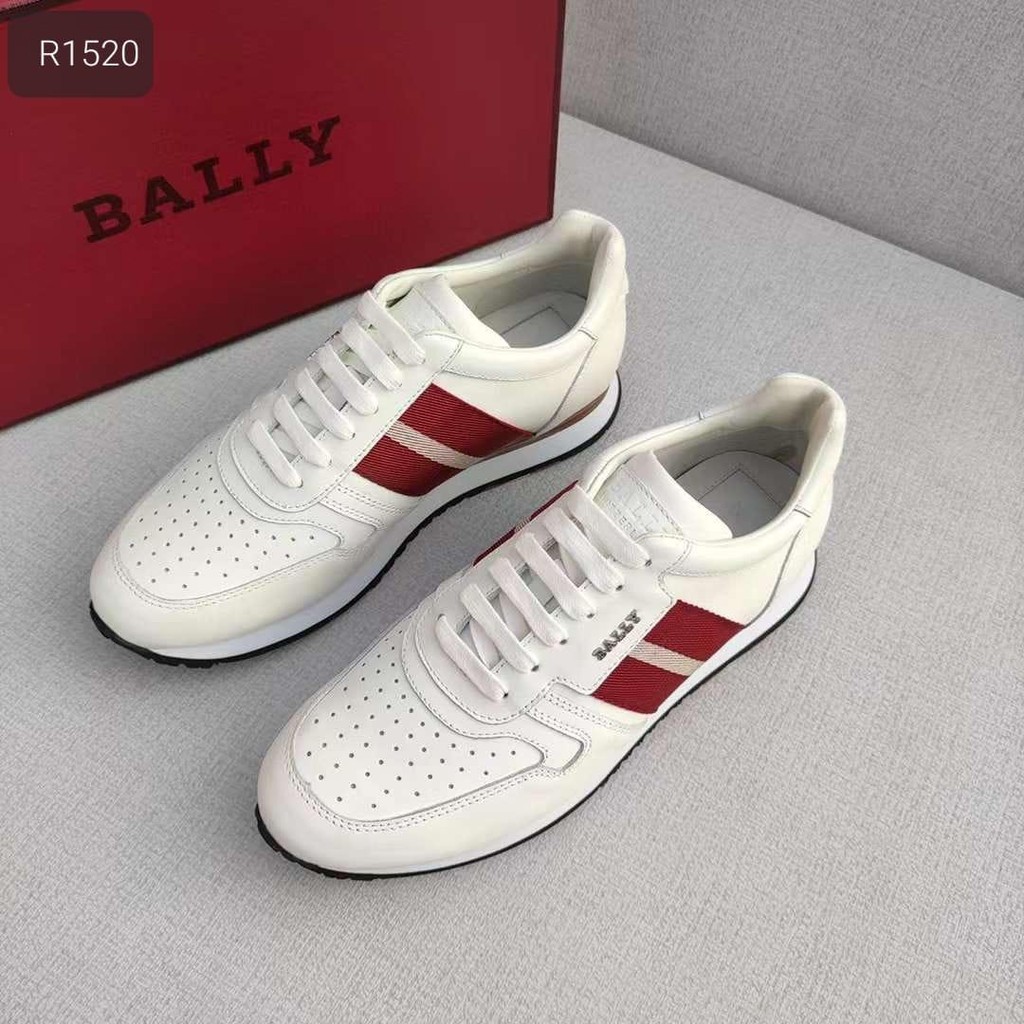 BALLY WHITE - SEPATU SNEAKERS KULIT ASLI PRIA PUTIH