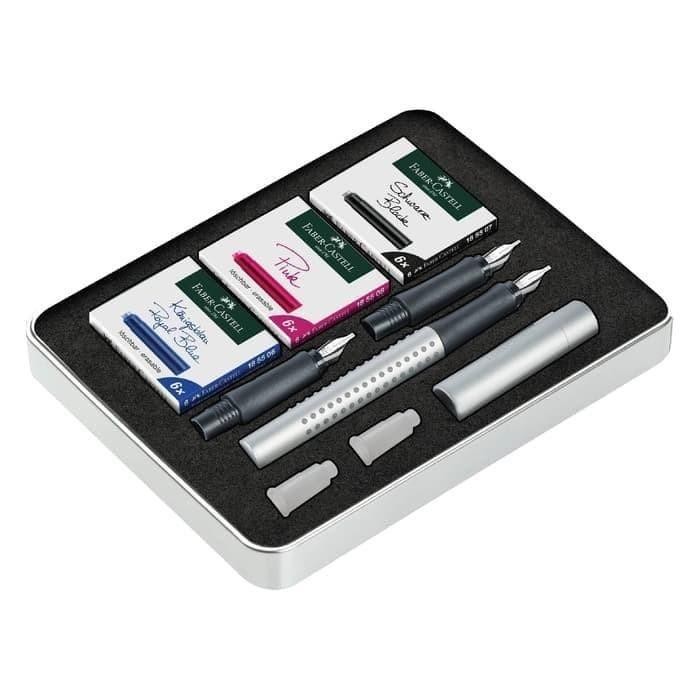 

Faber-Castell Grip 2011 Fountain Pen Calligraphy set Silver Original