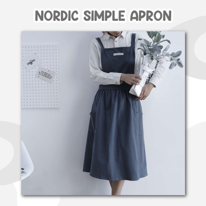 Nordic Simple Apron / Apron / Celemek / Celemek Korea / Celemek Dapur