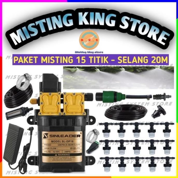 Paket Alat Siram Sprayer Misting Spuyer Nozzle Kabut Selang Air Pe 7Mm