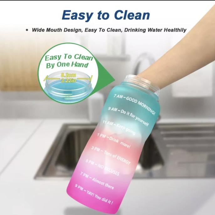 Quifit 2L Botol Minum Motivasi Dengan Sedotan Original Quifit