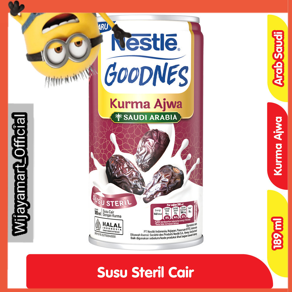 

Nestle Goodnes Kurma Ajwa Arab Saudi Susu Steril Cair 189 ml