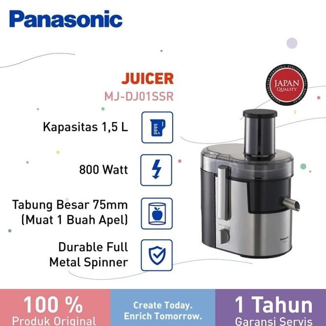 Panasonic Juicer Mj Dj01Ssr Large Feeding Tube 1.5L Blender Slow Juser Annisaputri0251