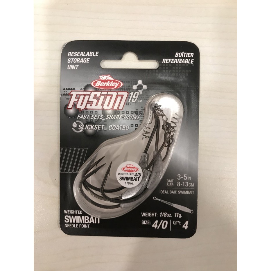 Sheeren - Berkley Fusion19 Weight Swimbait Hooks - Mata Kail Pancing Worm Hook