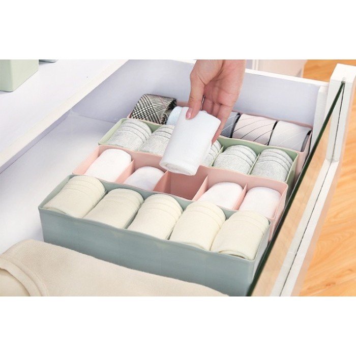 Organizer Celana Dalam Lemari 5 Sekat Kaos Kaki Kotak Storage Box Bra