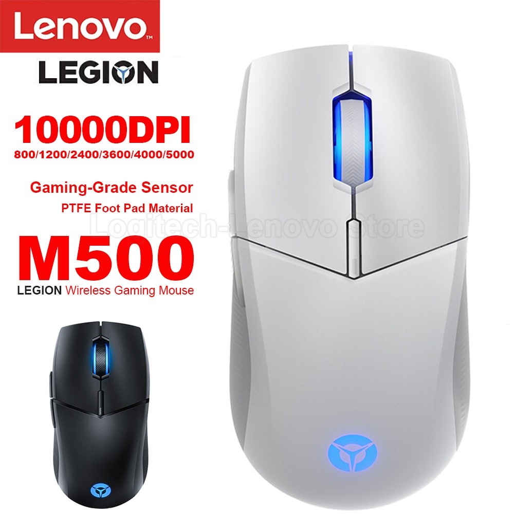 Lenovo LEGION Mouse Gaming Nirkabel M500 dengan 10000DPI, Berat 88g, Sensor Gaming PMW3325, Nirkabel