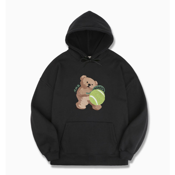 [AMBLER] Hoodie Tennis Bear Over fit AHP1021 |9CBE65CB|
