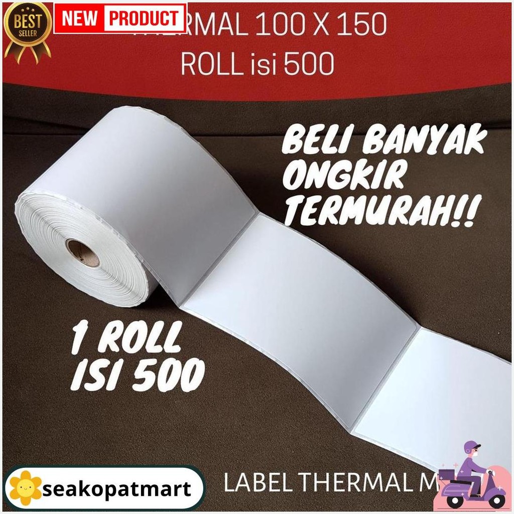 

Kertas Resi Label Stiker Barcode Printer Thermal Termal Ukuran A6 100X150 Mm Meledak