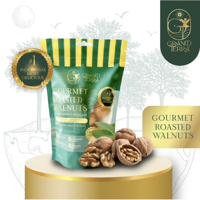 

PROMO Grand Terra Gourmet Roasted Walnuts 210g Kacang Walnut Panggang