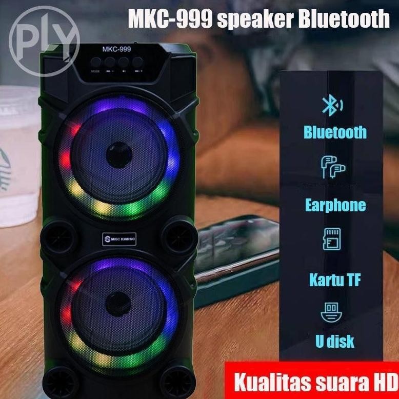 Promo Audio Bluetooth Speaker Bass Mkc - Kimiso Qs 999 Portable Speaker With Party Light Mkc Kimiso 