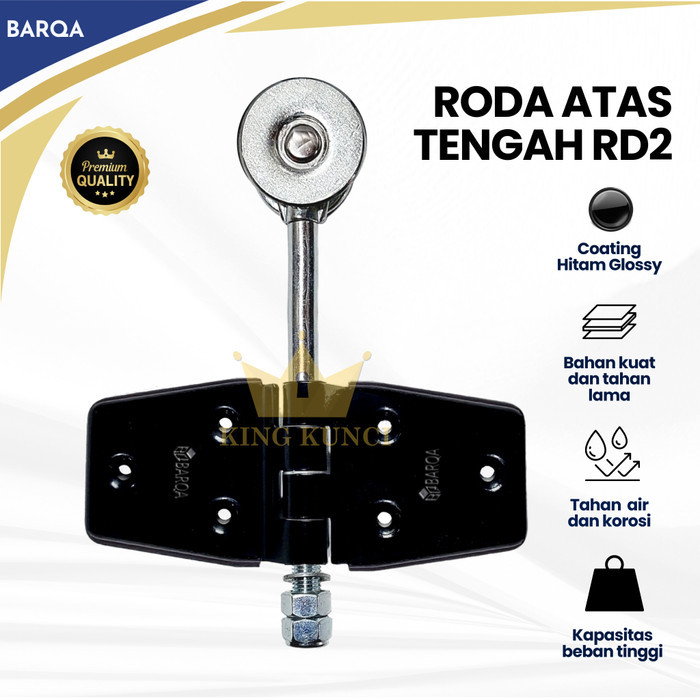 Roda atas tengah roda 2 hitam roda pintu garasi sliding kayu alumnium BARQA komponen pintu garasi sl