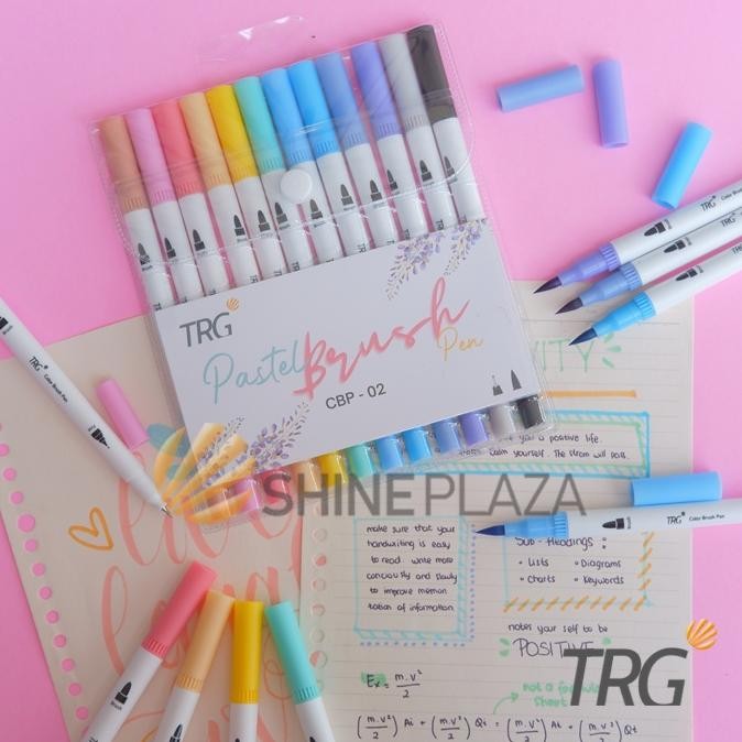 

qw-45 Color Brush Pen Pastel 12 Warna - Pena Kuas Warna TRG CBP-02 Premium