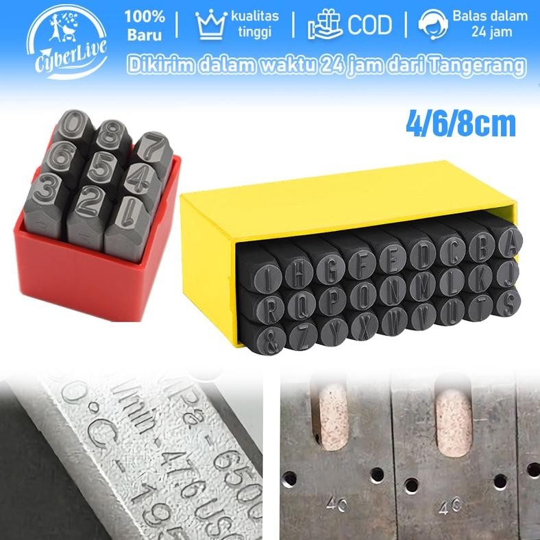 

er-90 Number Letter Punch Set 36pcs Angka Dan Huruf Ketok Besi Numbers Alphabets Printing Tool Ukuran 4mm 6mm 8mm Steel Stamp Termurah