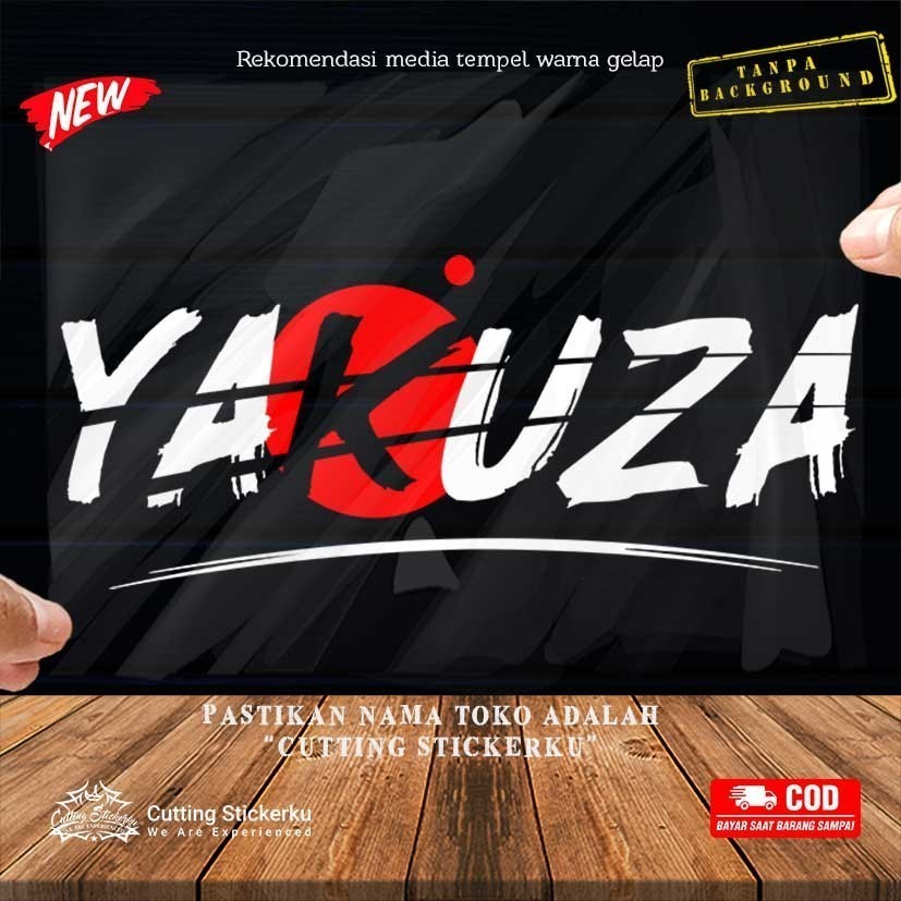 Cutting Stiker Yakuza Variasi Motor Mobil Sticker Timbul Keren Nyala Dasbor Spakbor Visor Body Kaca 