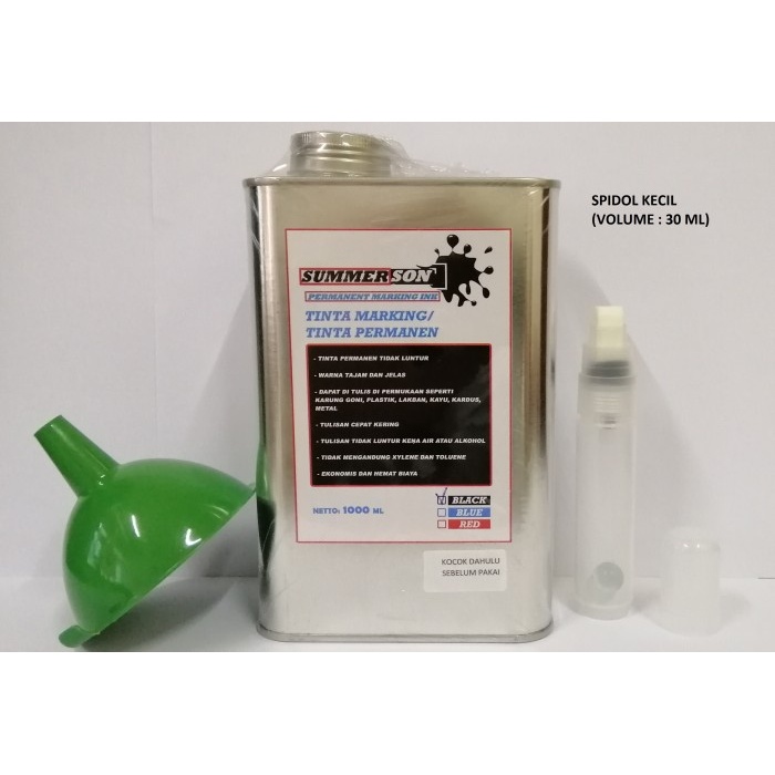 

TINTA PERMANEN MARKING INK/TINTA KARUNG SUMMERSON 1 LITER-SPIDOL KECIL