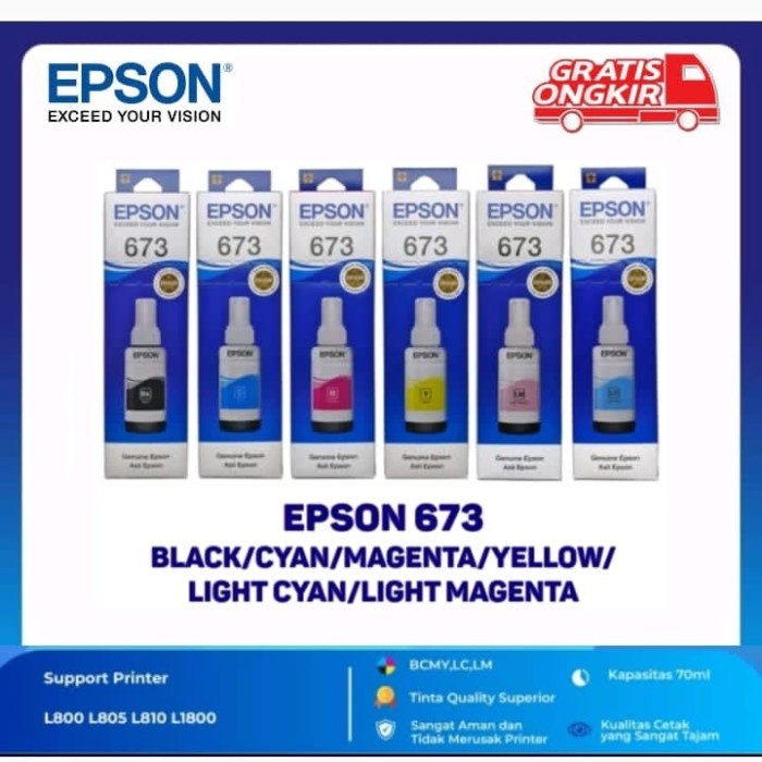 

TINTA 673 BLACK & COLOUR FOR PRINTER L800,L1300,L1800