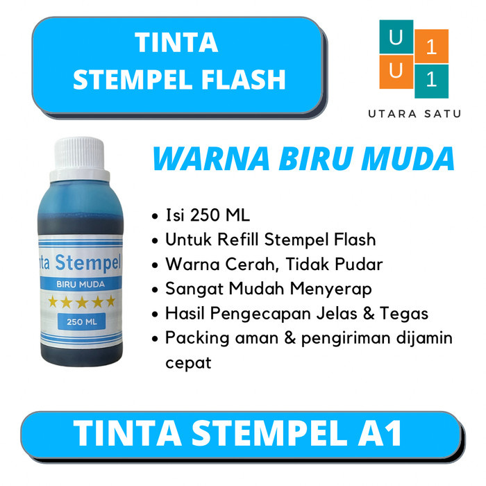 

TINTA STEMPEL FLASH WARNA BIRU MUDA 250 ML