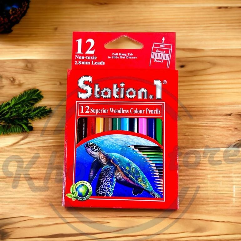 

Pensil Warna Pendek 12 warna Station. 1 LARIS