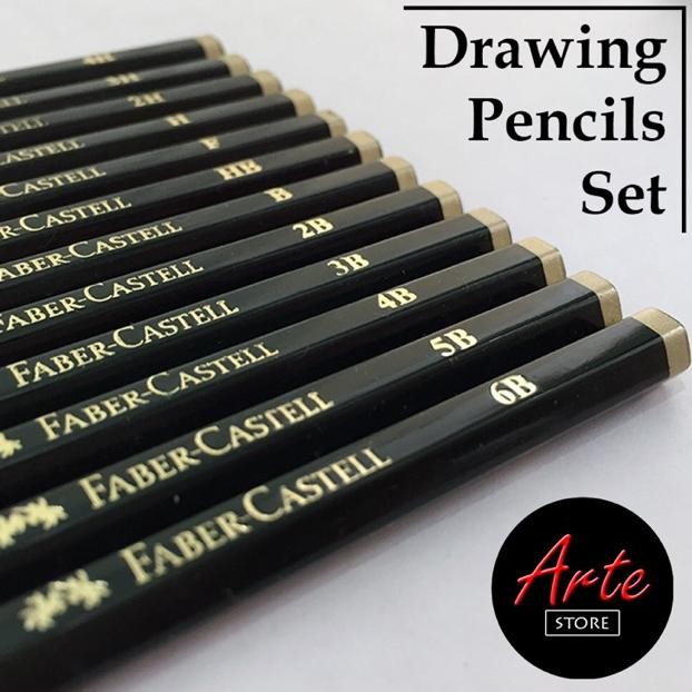 

gfd-12 Pensil Gambar - Faber Castell Graphite Pencil Set isi 12 / 14 / 16 pcs Original