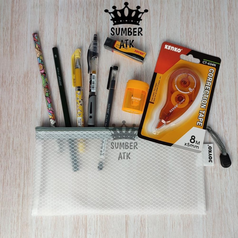 

we-12 PAKET Gel Pen dan Pensil ATK SET - SUMBER ATK Hemat