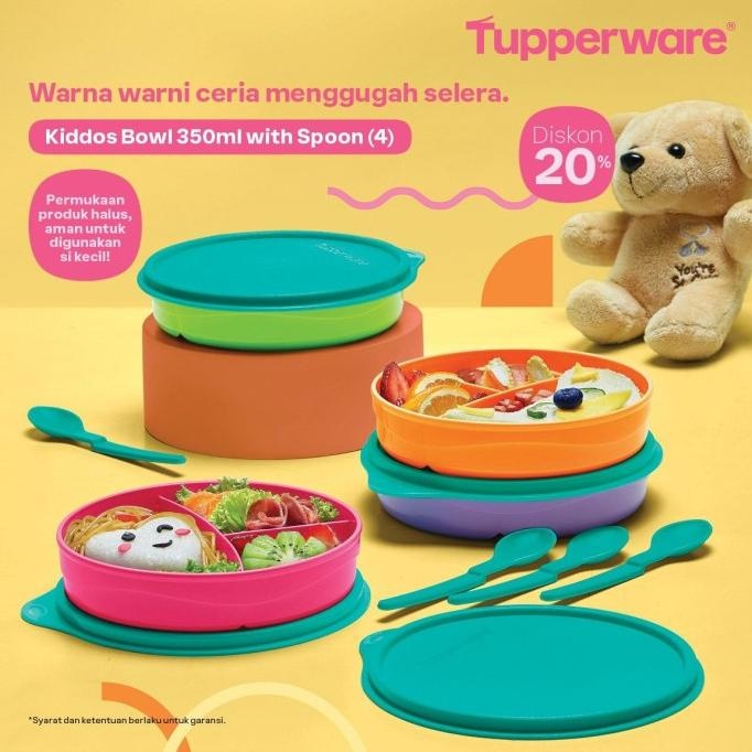 kiddos bowl tempat makan sekat 3 tupperware anak TK SD kotak makan anak sekolah  KS