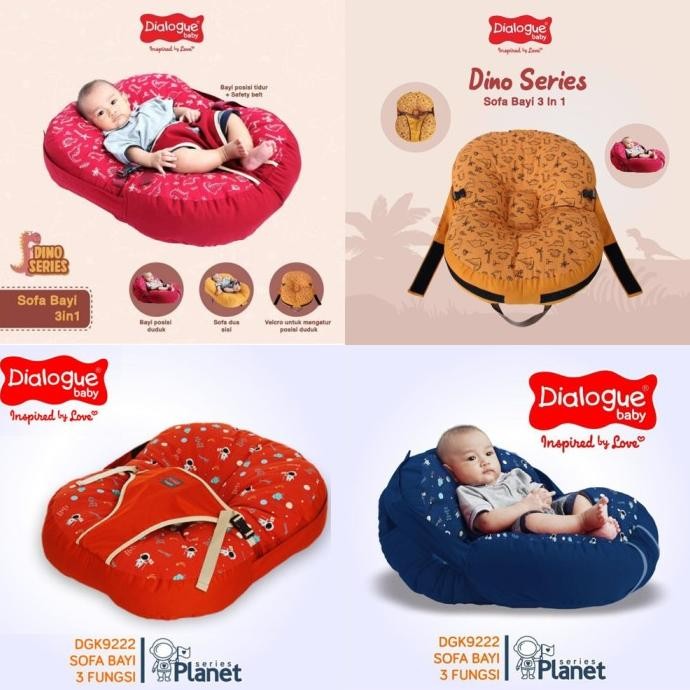 Dialogue Baby Sofa Bed 3 in 1 Matras Tidur Tempat Duduk Kasur Bayi PNK