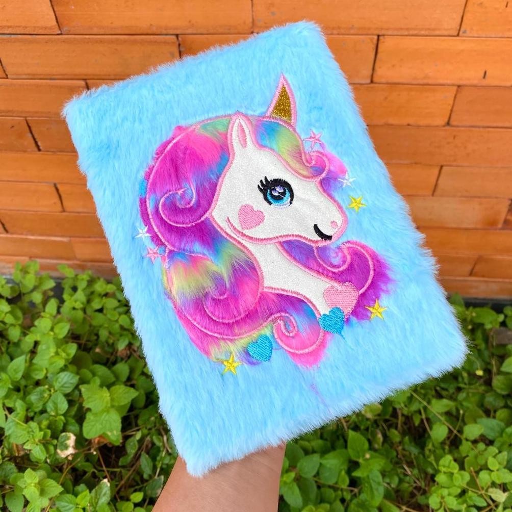 

Special Sale! Notebook Bulu Diary Unicorn Bulu Fur Squishy Buku Tulis Anak Kuda Pony Murah
