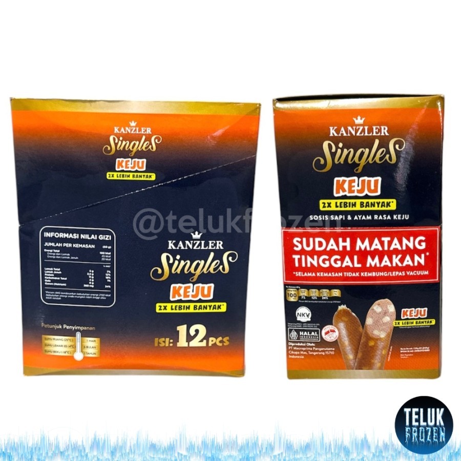 

kanzler singles keju 60g sosis sapi ayam keju 60 g gram beef chicken sausage cheese siap makan daging olahan HALAL Enak Murah 1 BOX isi 12 PCS