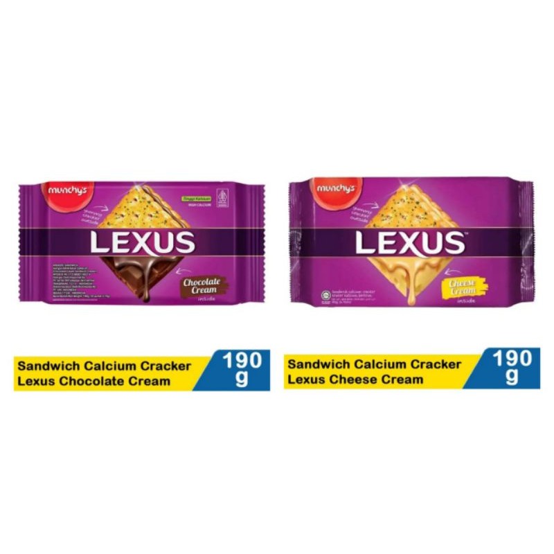 

munchy's Lexus Biskuit Sandwich Chocolate Cream & Keju Cream 190gr