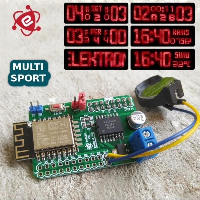 Papan Skor Scoreboard LED Wireless Futsal Bola Voli Basket Jam Digital PNK