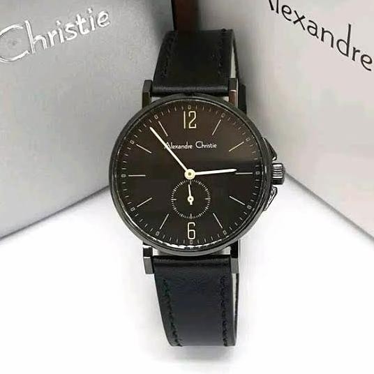 ALEXANDRE CHRISTIE AC8458 AC 8458 WANITA LEATHER FULL BLACK ORIGINAL