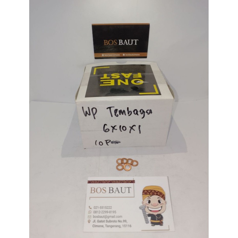 RING PLAT TEMBAGA - WASHER PLAT TEMBAGA - PLAT WASHER TEMBAGA M6X10X1