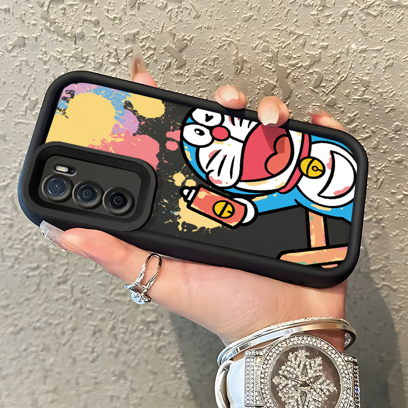 Casing Hp Untuk OPPO A16 OPPO A16s OPPO A54s Case Casing pola Cat semprot kucing Kasing HP Anti Drop