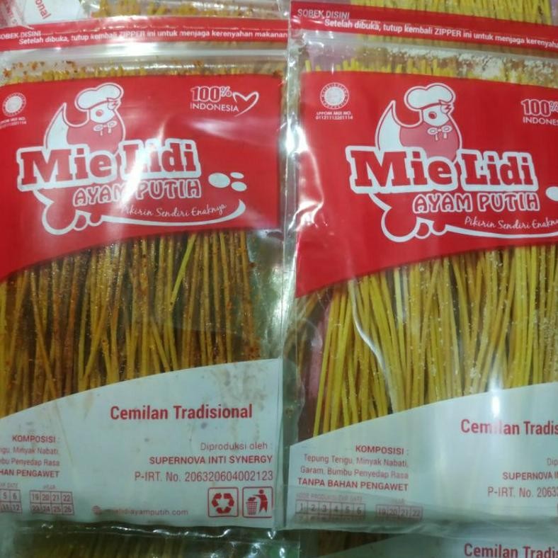 

Terpercaya Mie Lidi Ayam Putih | Snack Gaul | 50 Pcs Premium