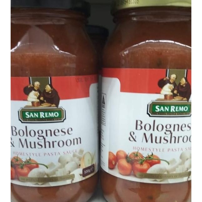 

San Remo Bolognese & Mushroom Sauce Pasta 500Gr| Saus Spaghetti