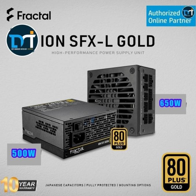 Fractal Design Ion Sfx L 500W 650W 750W Gold - 80+ Full Modular Psu Baru