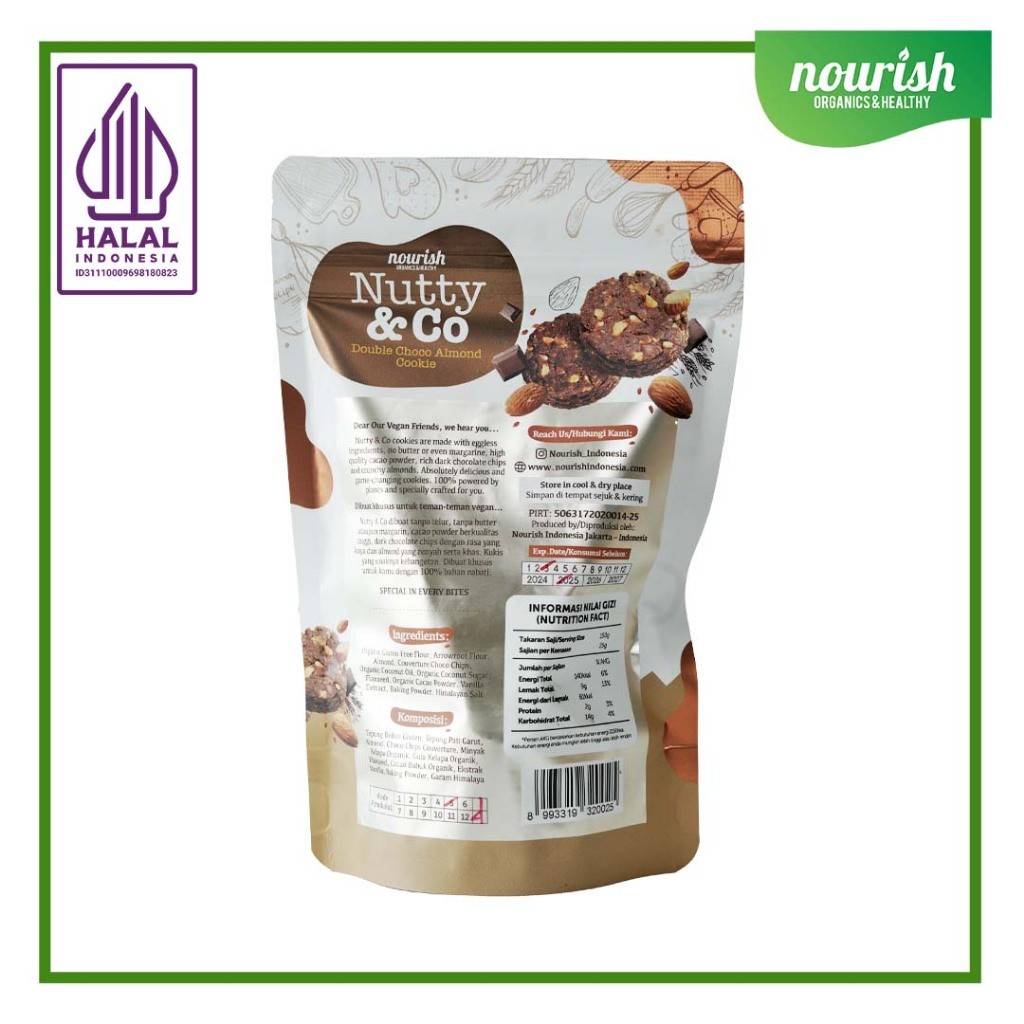 

Nutty & Co (Double Choco Almond Cookies) Vegan Gluten Free 150 gr