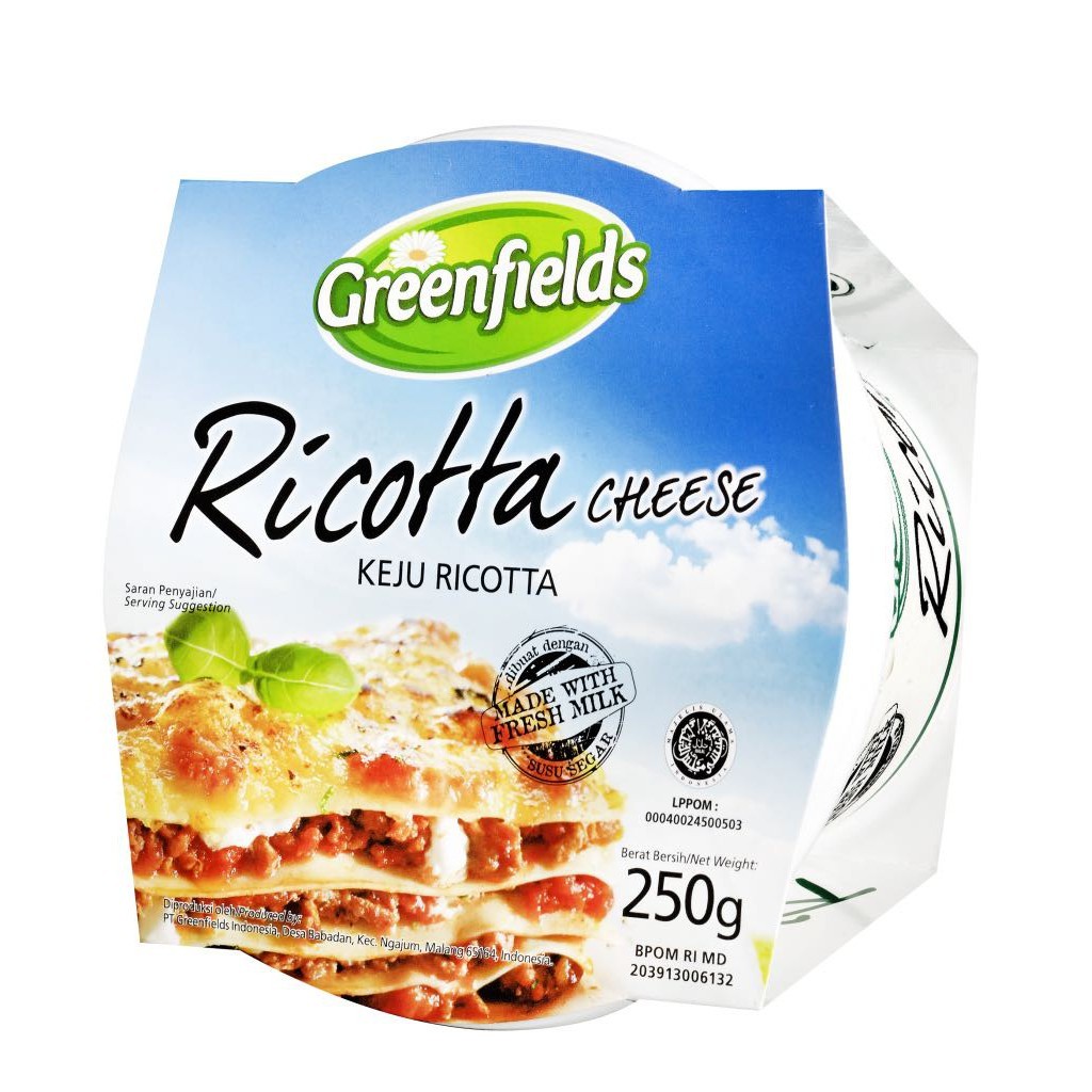 

Greenfields Ricotta Cheese Keju Greenfield 250 g